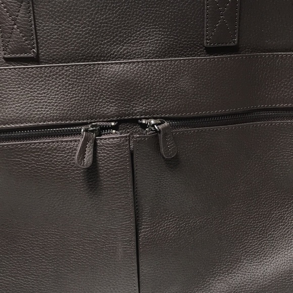 Mark & Graham leather computer padded briefcase with double straps. NWOT - Picture 3 of 9